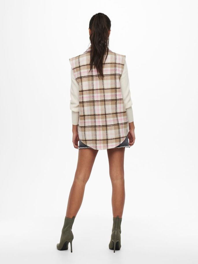 Жилетка ONLLIPPA CHECKED VEST WVN 15233905 Cloud Dancer ONLY L Бежевий 15233905CloudDancer