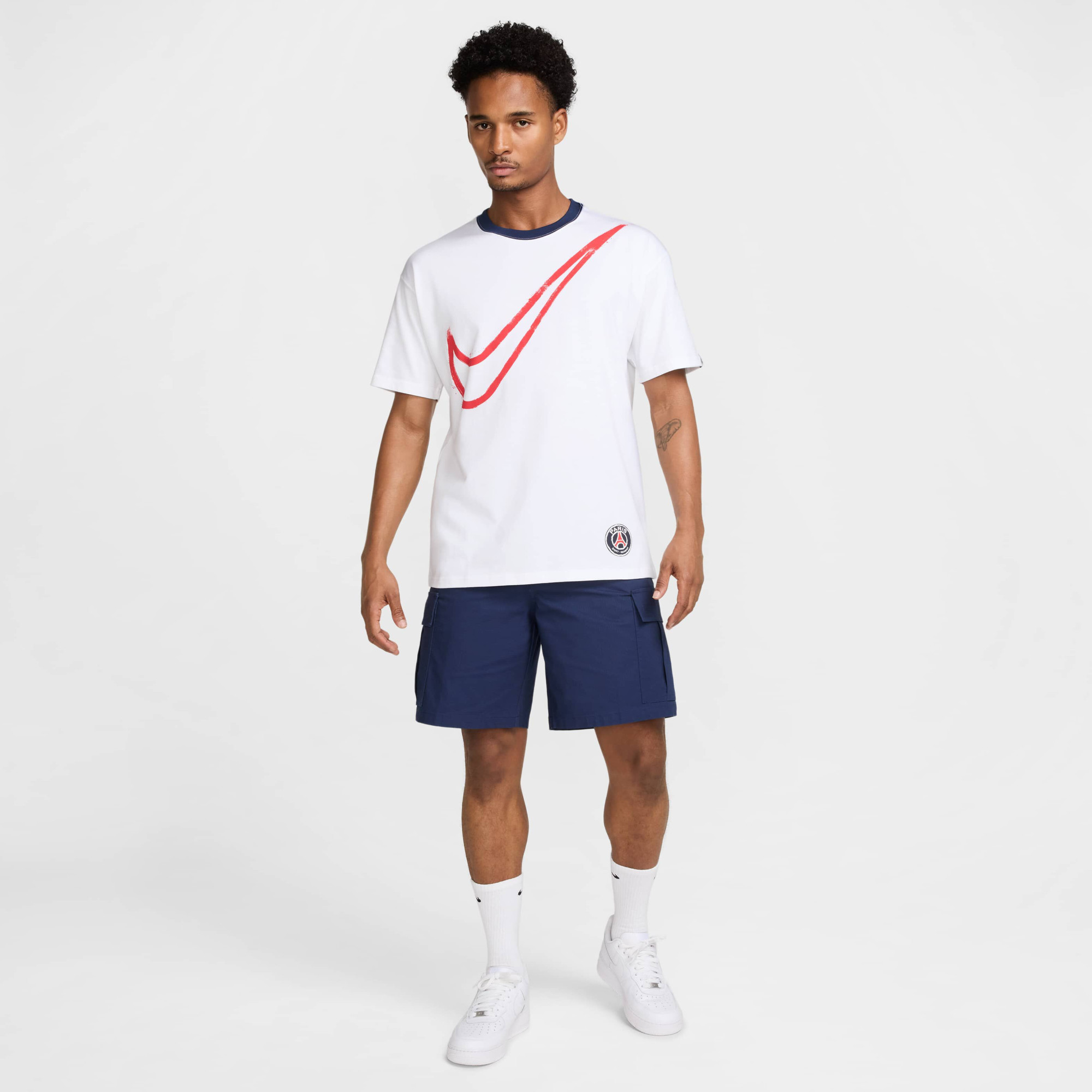 Футболка чоловіча Nike Psg Oversized Swoosh Tee White HQ0770-100