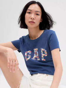 Футболка V-GAP SS CLSC TEE 268820-73 GAP M Темно-синій 268820-73