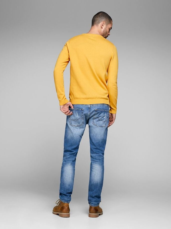 Пуловер JJEBASIC KNIT CREW NECK NOOS 12137190-Golden Orange Jack&Jones S Жовтий 12137190-Golden Orange