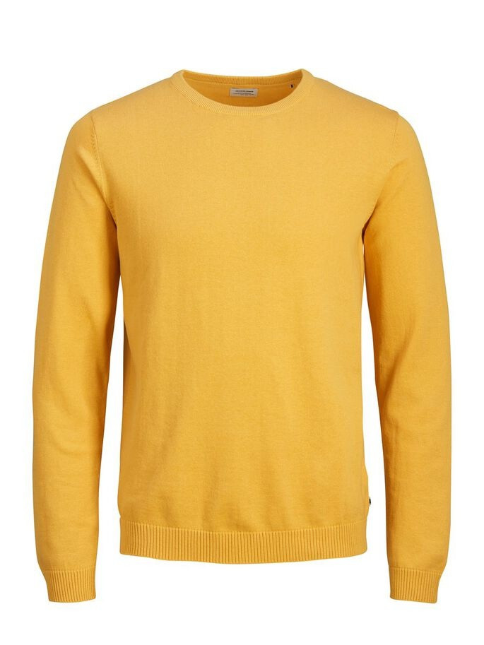 Пуловер JJEBASIC KNIT CREW NECK NOOS 12137190-Golden Orange Jack&Jones S Жовтий 12137190-Golden Orange