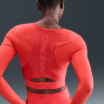 Лонгслів жіночий Nike Pro WomenS Dri- Fit Cropped Long- Sleeve Top Red HV9992-633