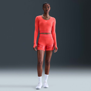 Лонгслів жіночий Nike Pro WomenS Dri- Fit Cropped Long- Sleeve Top Red HV9992-633