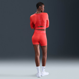 Лонгслів жіночий Nike Pro WomenS Dri- Fit Cropped Long- Sleeve Top Red HV9992-633