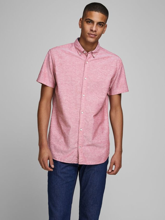 Сорочка JJESUMMER SHIRT SlimFIT 12163857 Rio Red Jack&Jones M Розовий 12163857RioRed