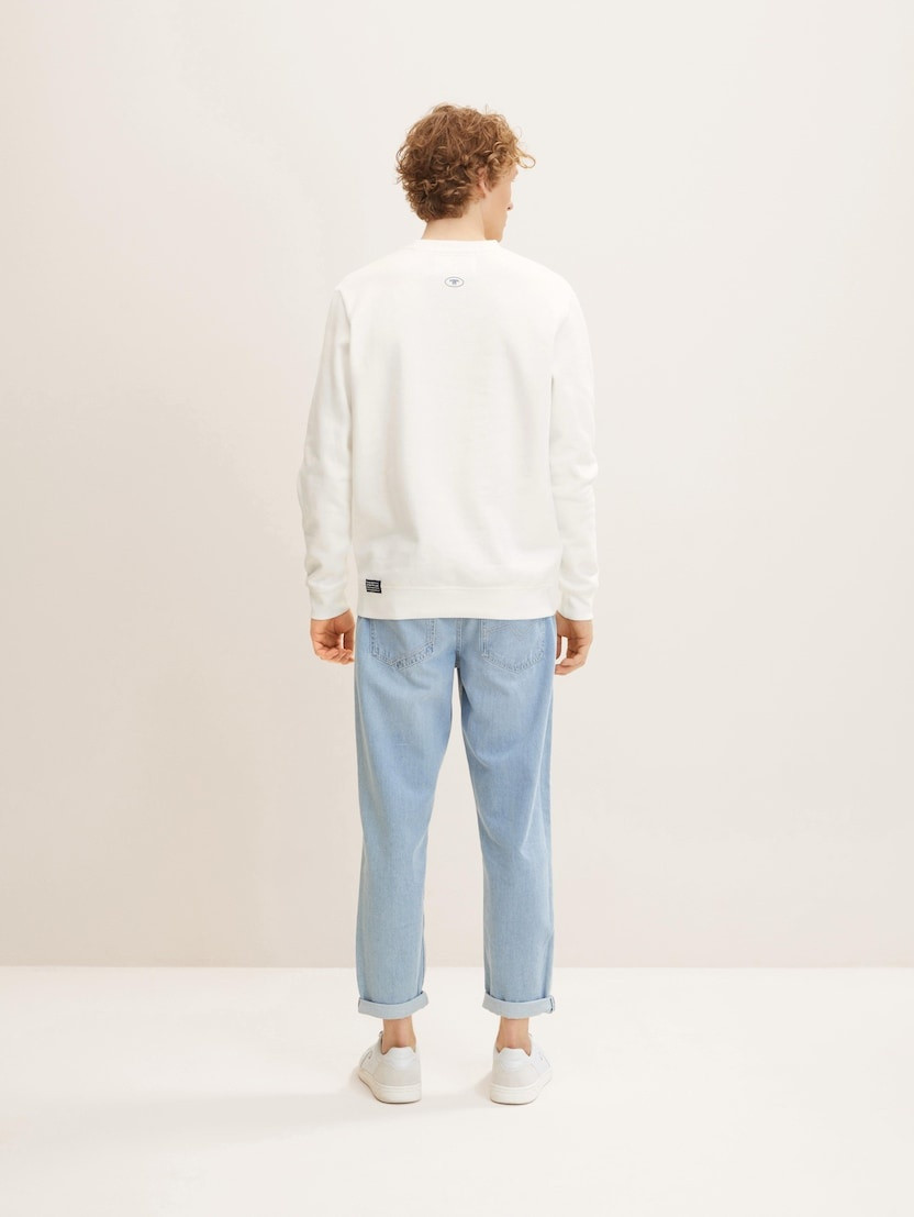 Толстовка printed crewneck sweater 1032929-10332 Tom Tailor L Білий 1032929-10332
