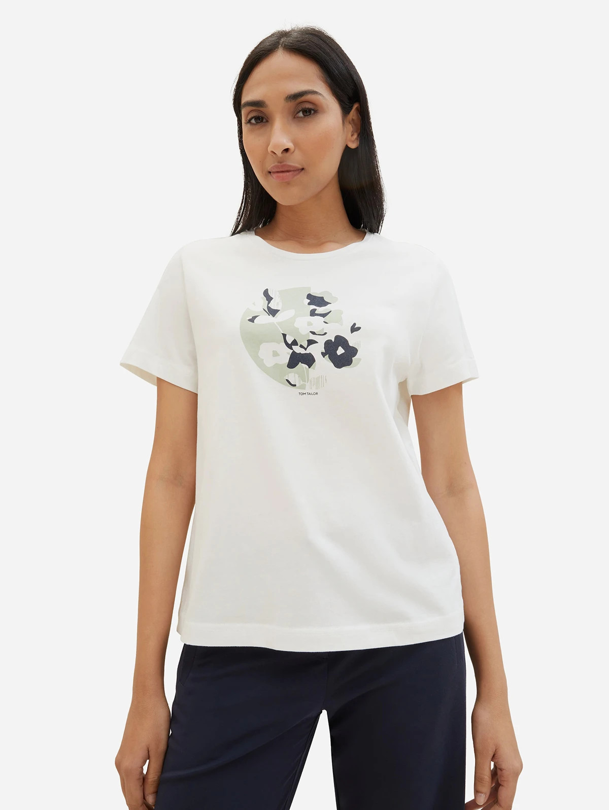 Футболка T-SHIRT WITH A PRINT 1040544-10357 Tom Tailor L Білий 1040544-10357