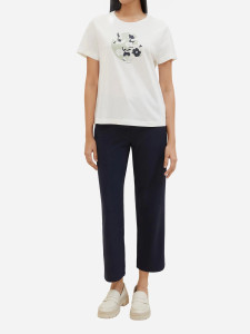 Футболка T-SHIRT WITH A PRINT 1040544-10357 Tom Tailor L Білий 1040544-10357