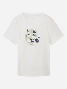Футболка T-SHIRT WITH A PRINT 1040544-10357 Tom Tailor L Білий 1040544-10357