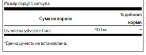 Капсули Full Spectrum Gymnema Sylvestre Leaf 400 mg - 100caps 2022-10-0210