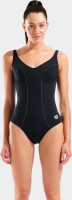Купальник закритий для жінок Arena CLIP BACK SWIMSUIT SOLID B чорний, білий Жін 40 010651-510