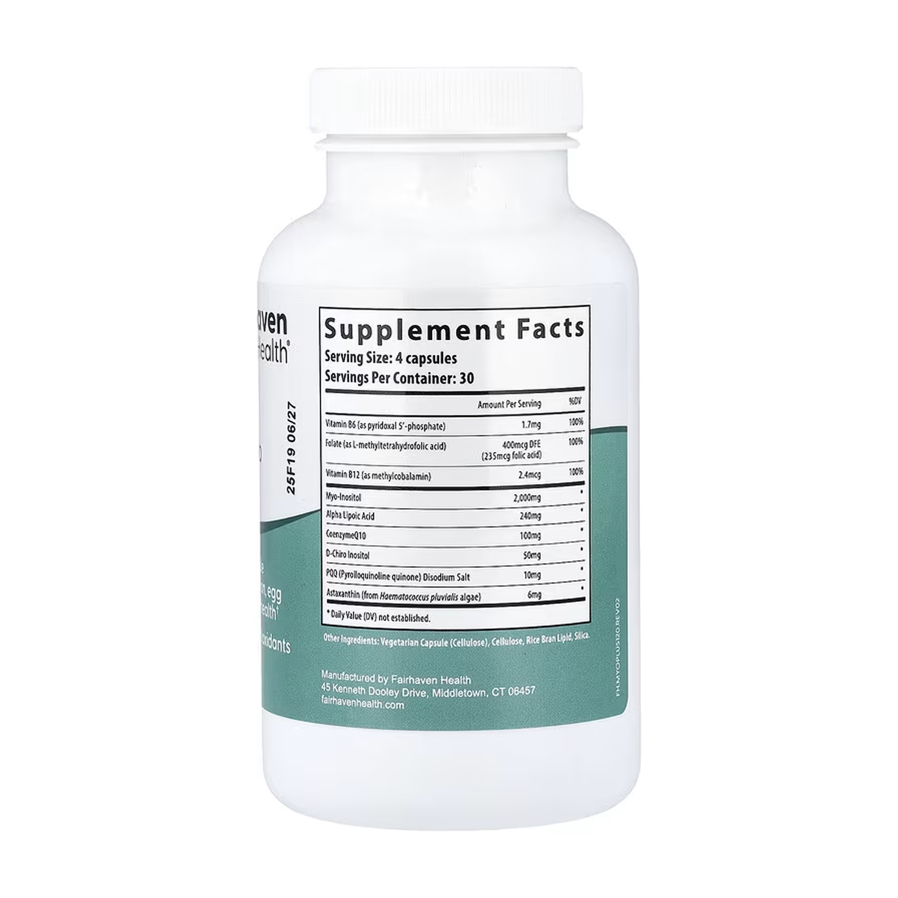 Капсули Fairhaven Health PQQ + Myo + D-Chiro Inositol Plus - 120 caps 2023-10-6675