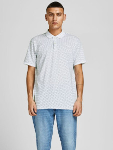 Поло JJEJACK DETAIL POLO SS NOOS 12201315-White-AOP:Full Body Jack&Jones S Білий 12201315-WHITE-AOP:FULL B