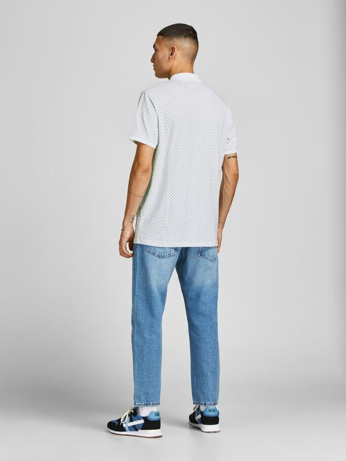 Поло JJEJACK DETAIL POLO SS NOOS 12201315-White-AOP:Full Body Jack&Jones S Білий 12201315-WHITE-AOP:FULL B