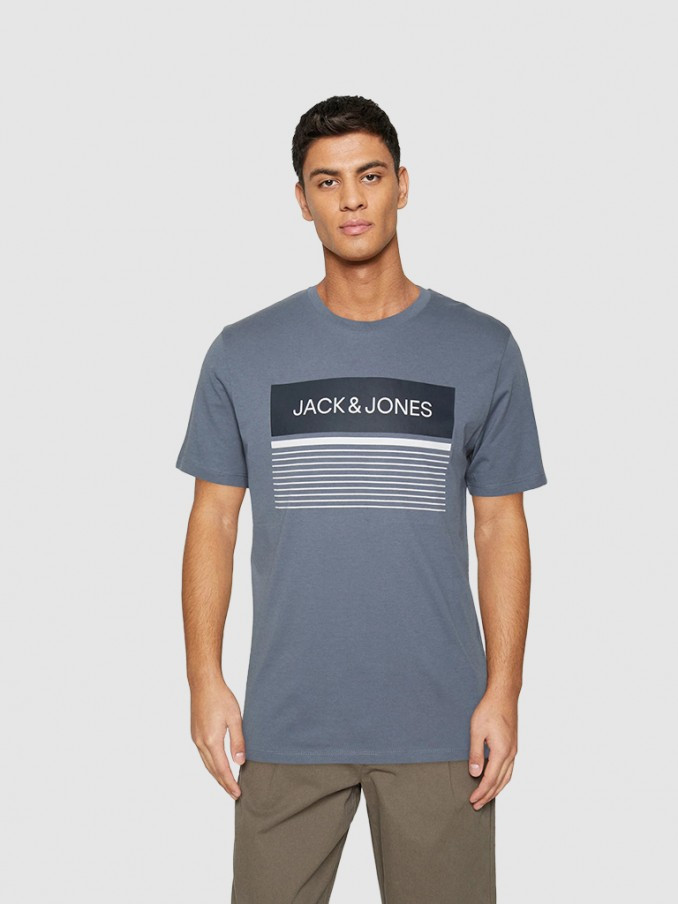 Футболка JJTRAVIS TEE SS CREW NECK 12221009-Flint Stone Jack&Jones L Синій 12221009-Flint Stone