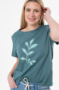 Футболка T-SHIRT WITH A PRINT 1040544-10697 Tom Tailor L Зелений 1040544-10697