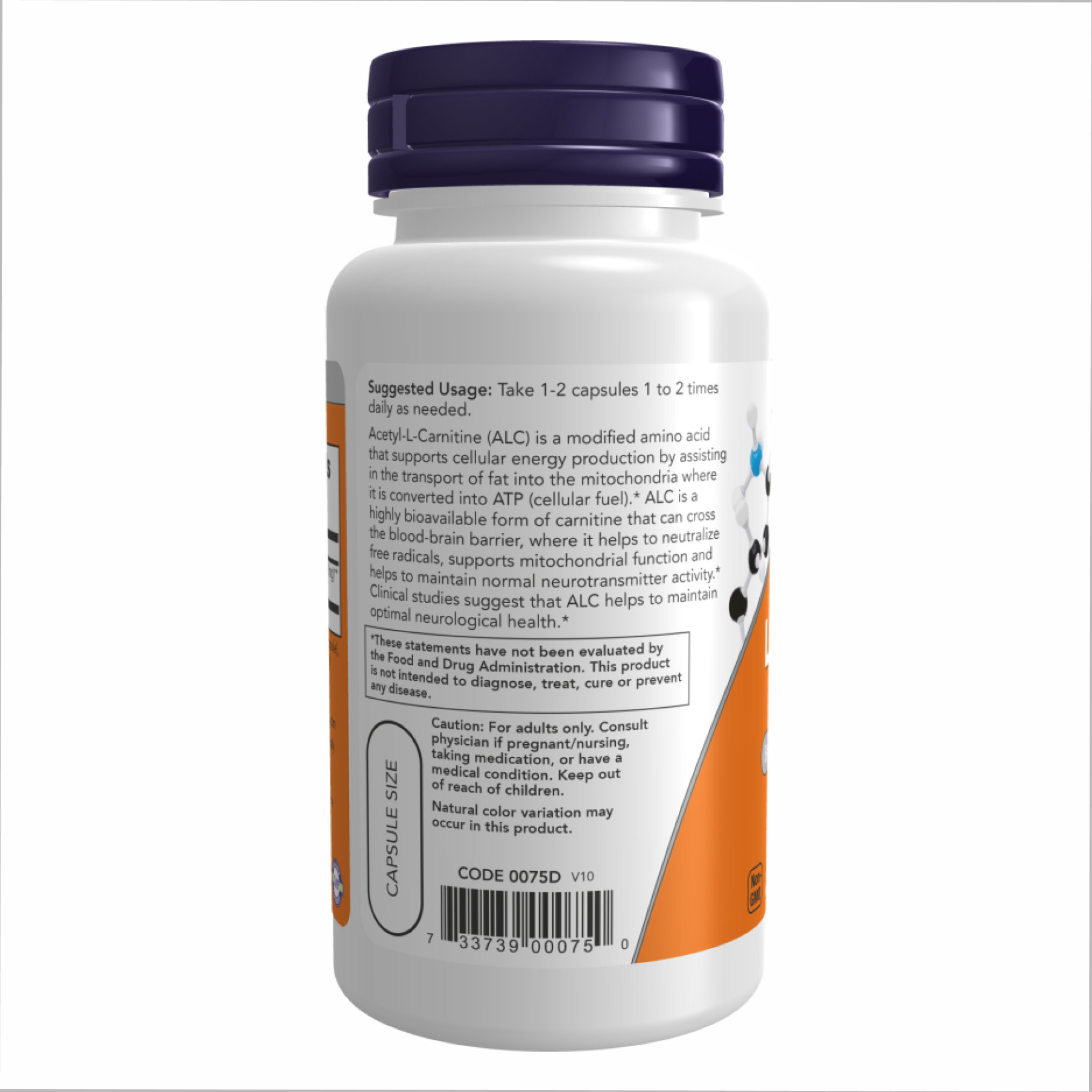 Капсули Acetyl L-Carnitine 500mg - 50 vcaps 100-58-5578635-20