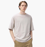 Футболка унісекс Uniqlo Airism Cotton Oversized Crew Neck Half-Sleeve T-Shirt Grey 465185-02 L 465185-02