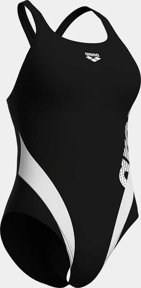 Купальник закритий для жінок Arena STRIPEFLO SWIMSUIT SWIM PRO BA чорний, білий Жін 38 011175-551