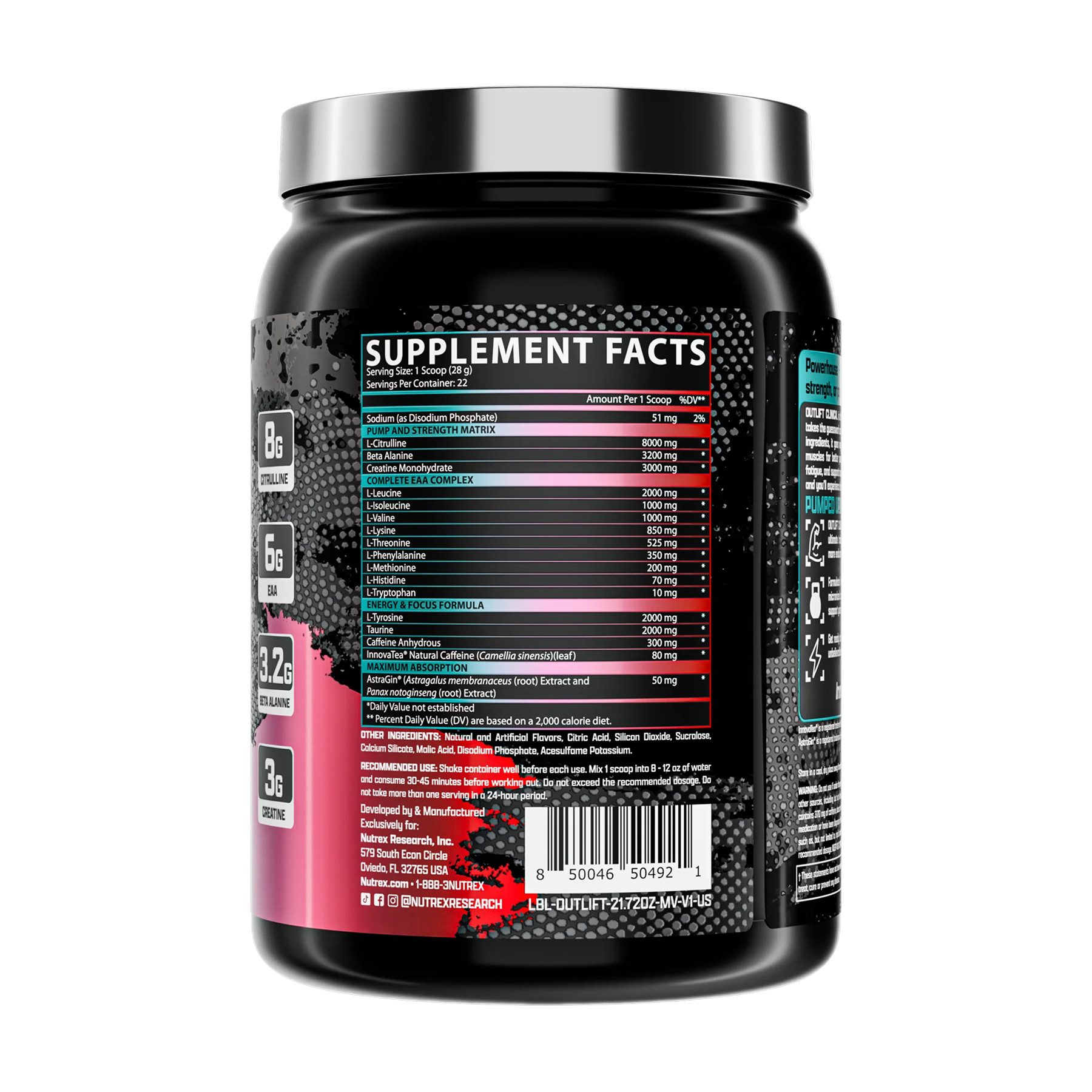 Порошок Nutrex Outlift Clinical - 628.9g Miami Vice 2023-10-6518