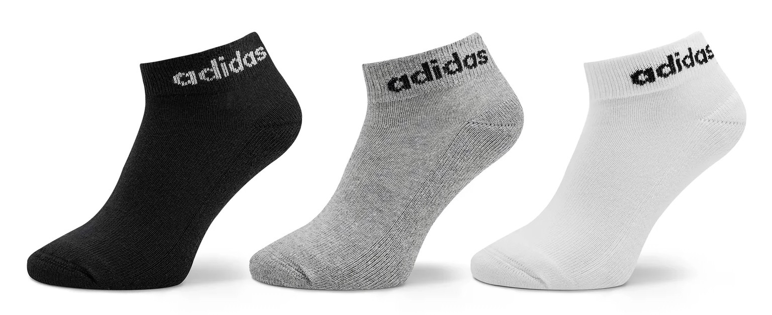 Шкарпетки Adidas C LIN ANKLE 3P білий, чорний, сірий Уні S (37-39) IC1304
