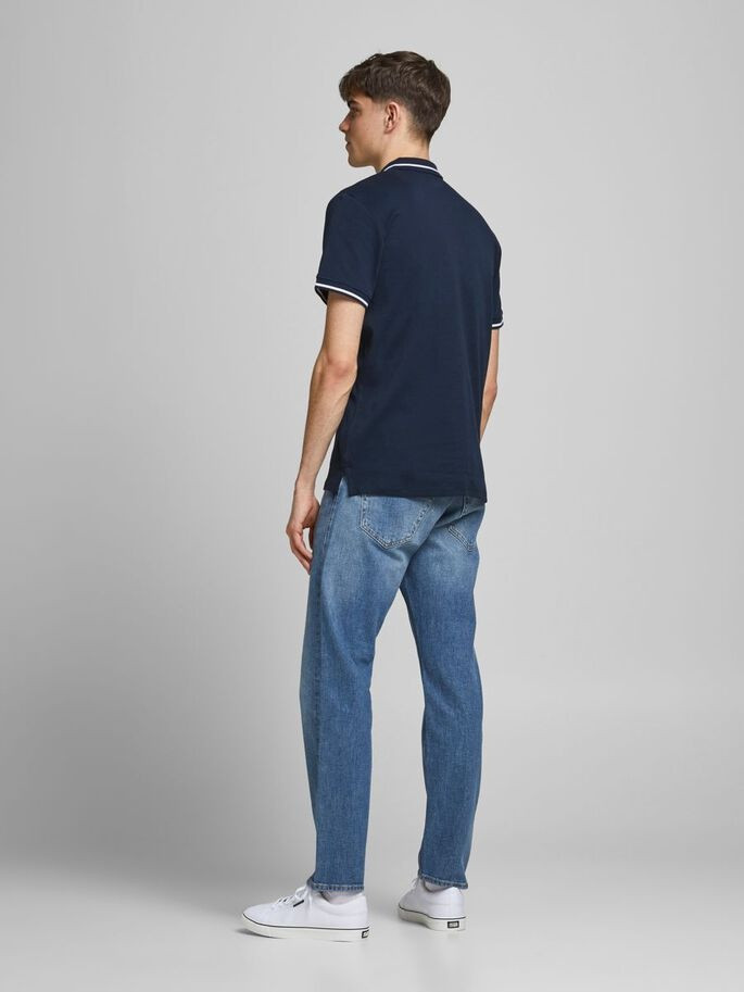 Поло JJEJERSEY POLO SS NOOS 12180891 Navy Blazer Jack&Jones S Темно-синій 12180891NavyBlazer