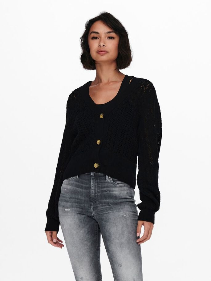 Кардиган ONLNOLA 3/4 CARDIGAN KNT 15233174-Black ONLY L Чорний 15233174-Black
