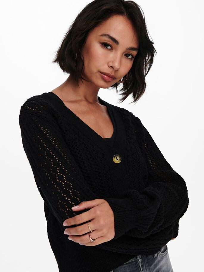 Кардиган ONLNOLA 3/4 CARDIGAN KNT 15233174-Black ONLY L Чорний 15233174-Black