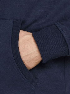 Толстовка JJBRAT SWEAT HOOD 12201406-Navy Blazer-Print:True Red. White Jack&Jones S Темно-синій 12201406-NAVY BLAZER-PRIN