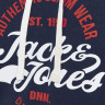 Толстовка JJBRAT SWEAT HOOD 12201406-Navy Blazer-Print:True Red. White Jack&Jones S Темно-синій 12201406-NAVY BLAZER-PRIN