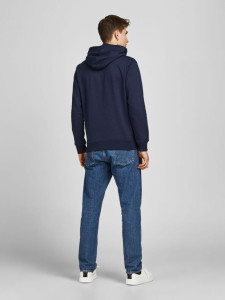 Толстовка JJBRAT SWEAT HOOD 12201406-Navy Blazer-Print:True Red. White Jack&Jones S Темно-синій 12201406-NAVY BLAZER-PRIN