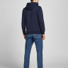 Толстовка JJBRAT SWEAT HOOD 12201406-Navy Blazer-Print:True Red. White Jack&Jones S Темно-синій 12201406-NAVY BLAZER-PRIN