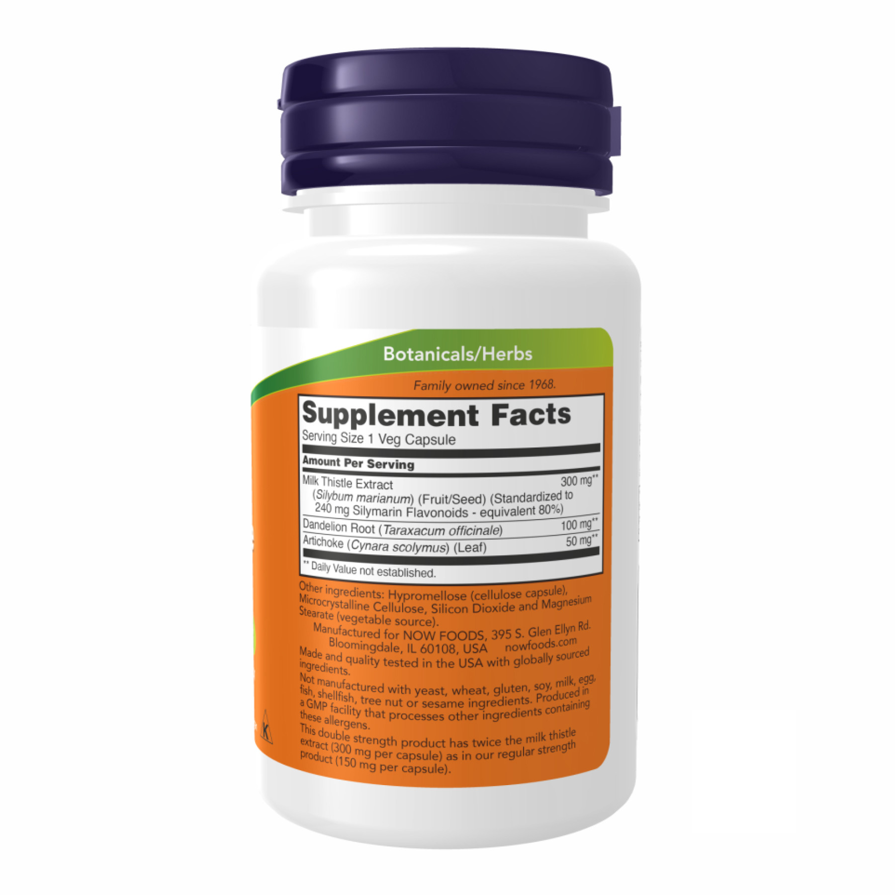 Капсули Silymarin Milk Thistle Extract 300 mg - 50 veg caps 100-53-8506763-20