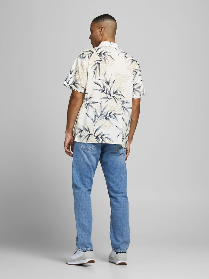 Сорочка JJGREG AOP SHIRT SS P 12174064 Cloud Dancer Jack&Jones S Білий 12174064CloudDancer