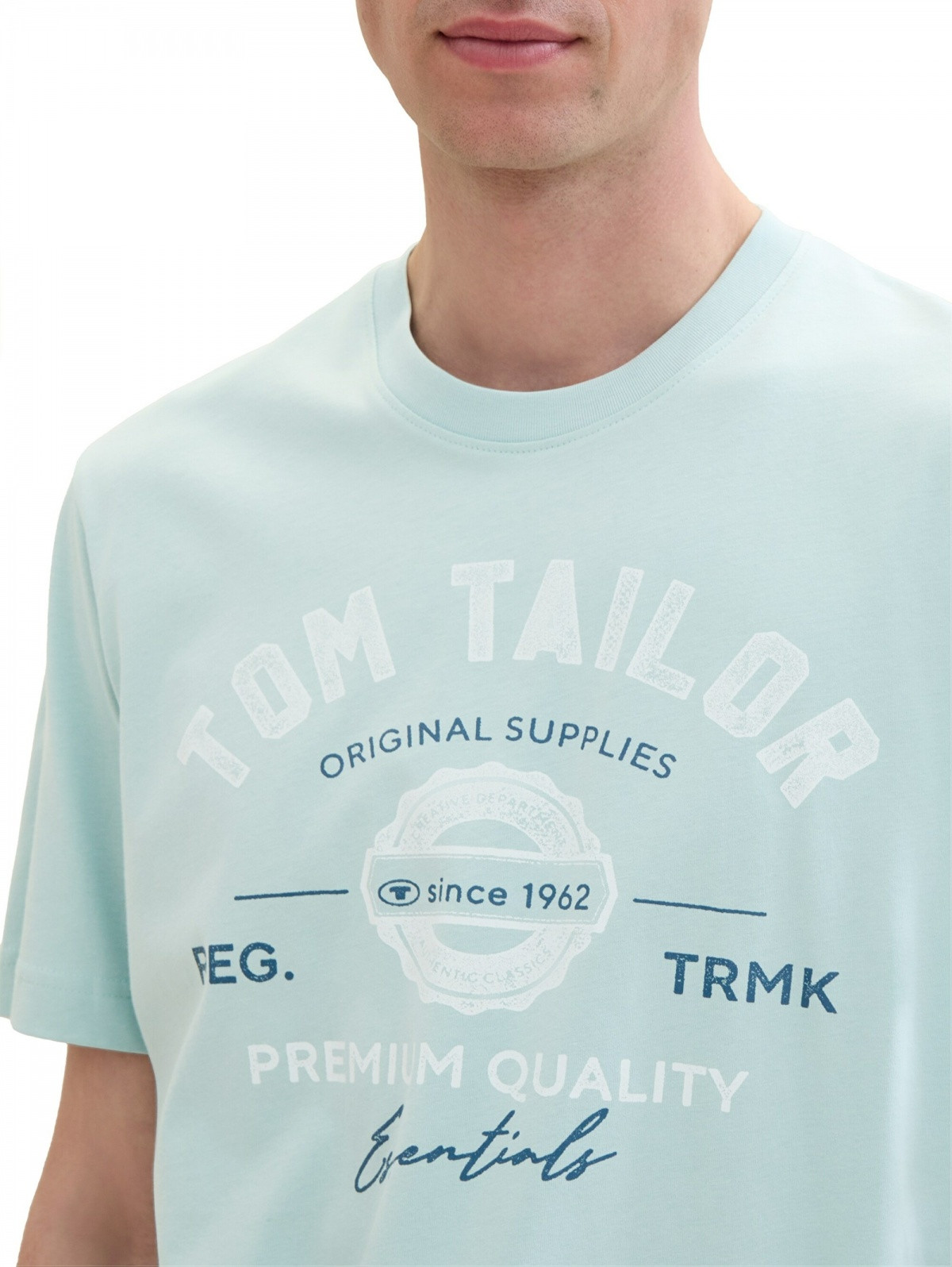 Футболка LOGO TEE MEN'S T-SHIRT 1037735ХХ30463 Tom Tailor L Блакитний 1037735ХХ30463