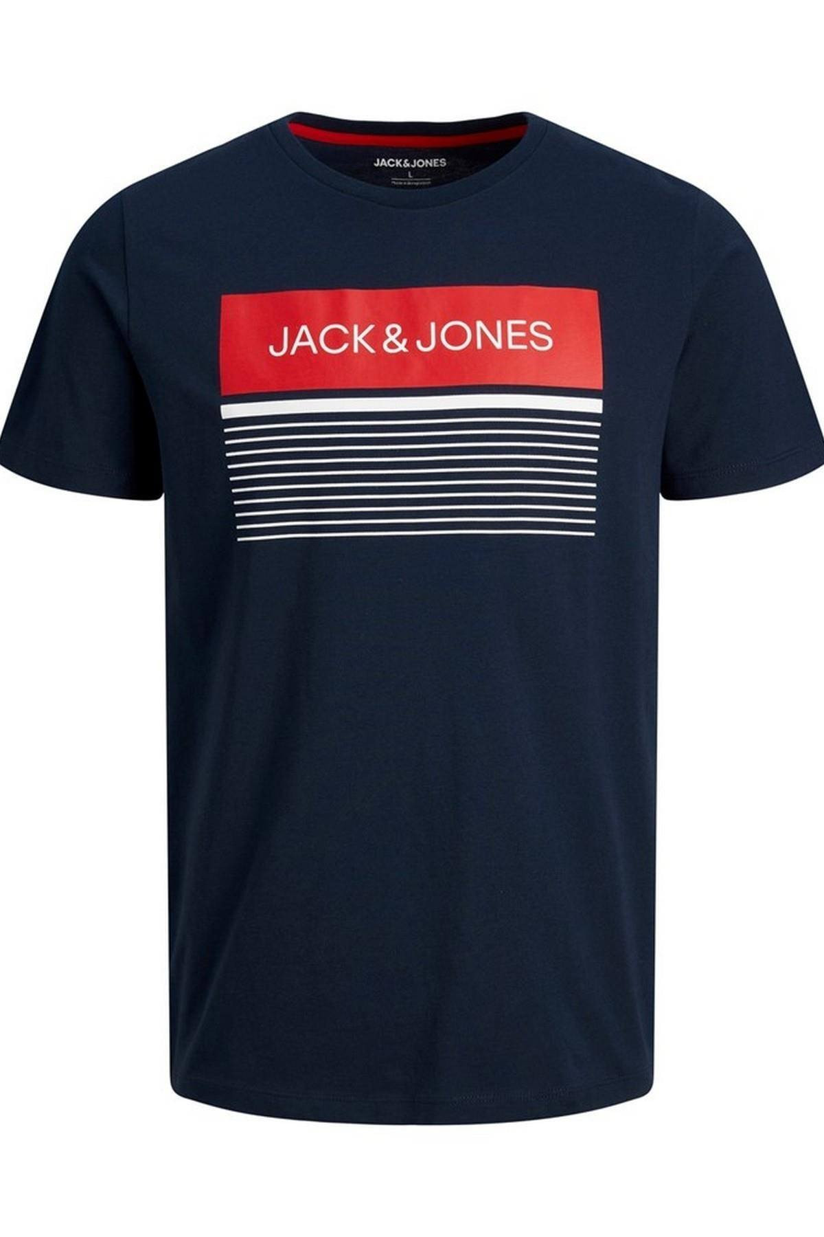 Футболка JJTRAVIS TEE SS CREW NECK 12221009-Navy Blazer Jack&Jones L Темно-синій 12221009-NAVY BLAZER