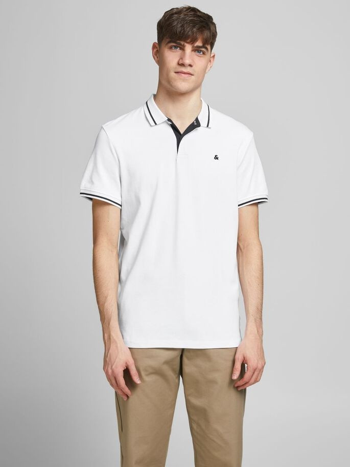 Поло JJEJERSEY POLO SS NOOS 12180891 White Jack&Jones L Білий 12180891White