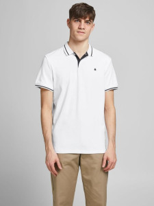 Поло JJEJERSEY POLO SS NOOS 12180891 White Jack&Jones L Білий 12180891WHITE