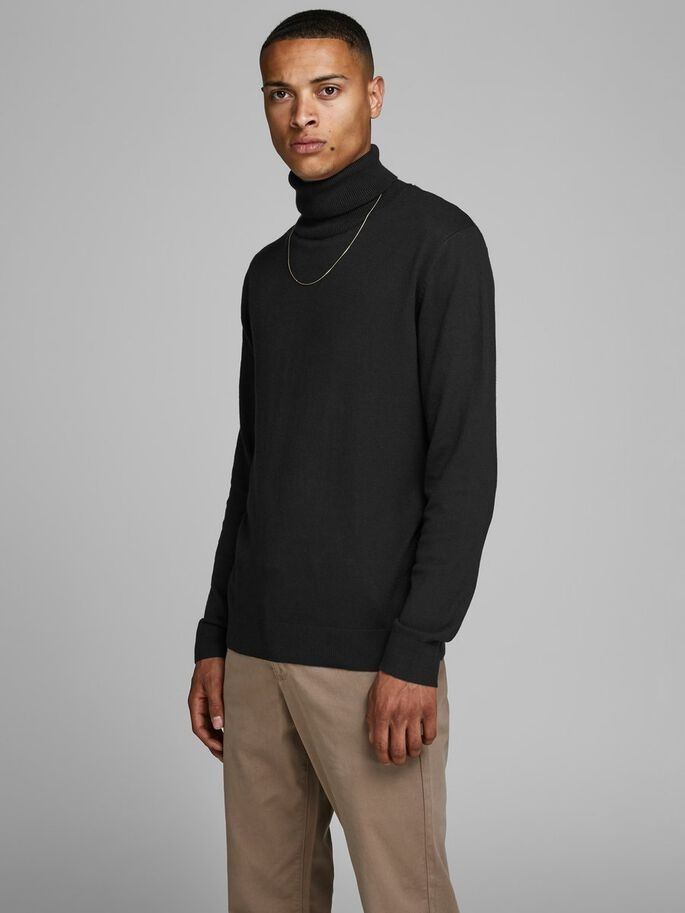 Пуловер JJEEMIL KNIT ROLL NECK NOOS 12157417-Black Jack&Jones M Чорний 12157417-Black