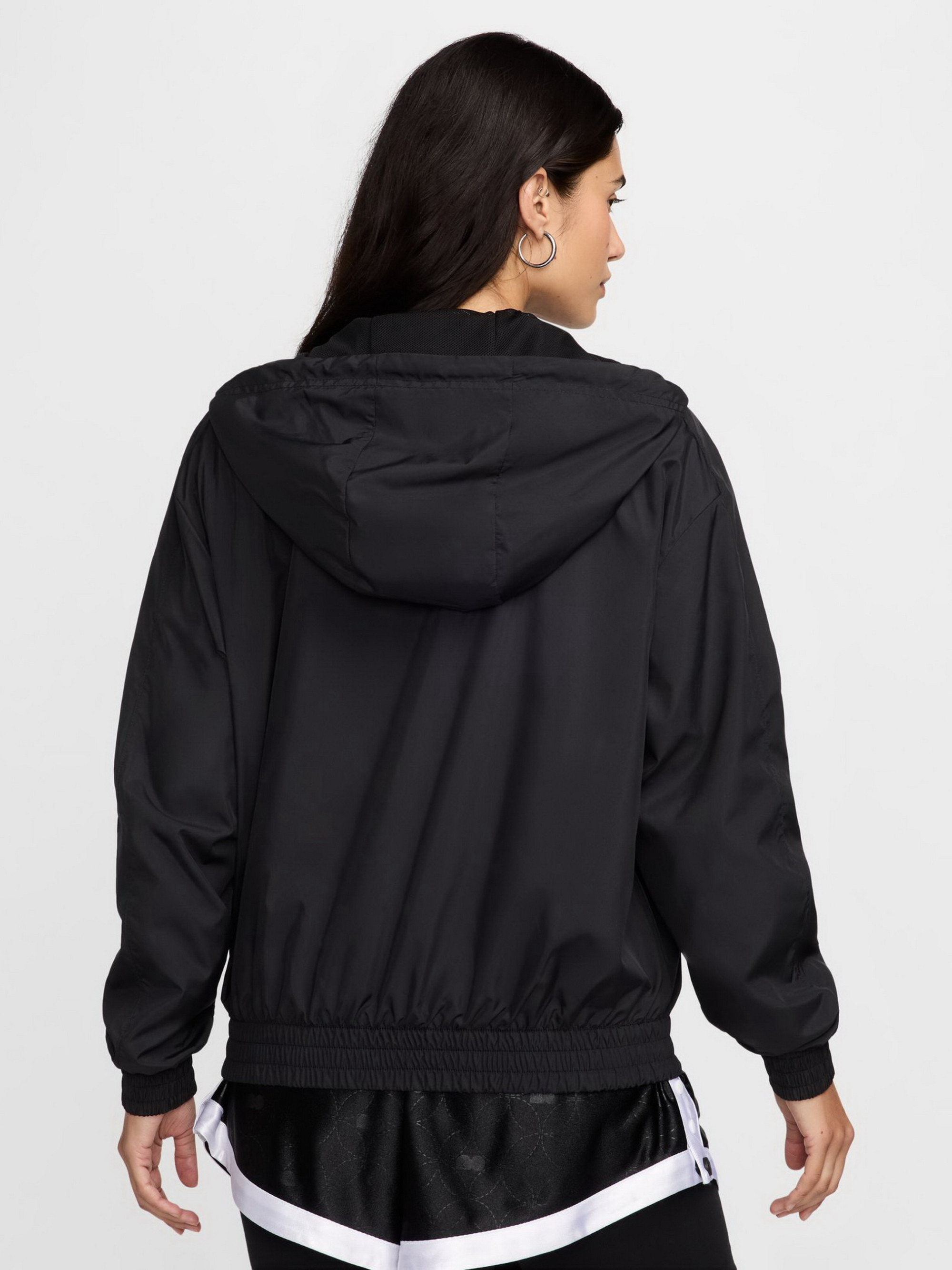 Олімпійка жіноча Nike Sportswear Classic Wovens Loose Uv Hooded Jacket Black FV6298-010
