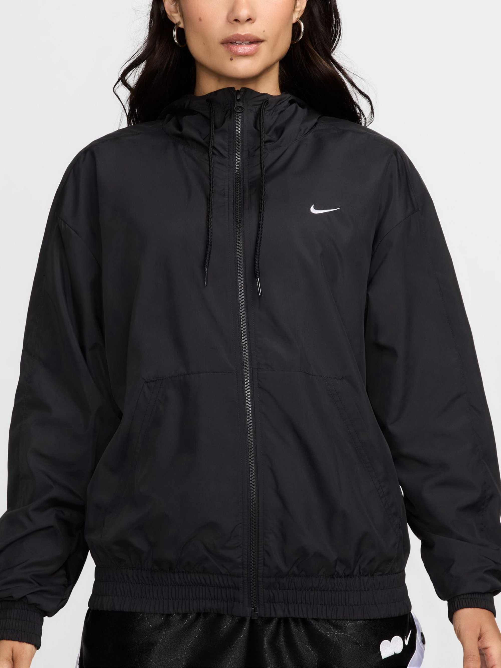 Олімпійка жіноча Nike Sportswear Classic Wovens Loose Uv Hooded Jacket Black FV6298-010