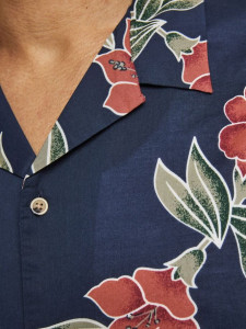 Сорочка JJGREG AOP SHIRT SS PLAIN 12174064 Navy Blazer Jack&Jones M Темно-синій 12174064NAVYBLAZER