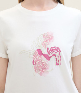 Футболка T-shirt with a print 1041569ХХ10315 Tom Tailor L Білий 1041569ХХ10315