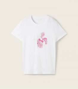 Футболка T-shirt with a print 1041569ХХ10315 Tom Tailor L Білий 1041569ХХ10315