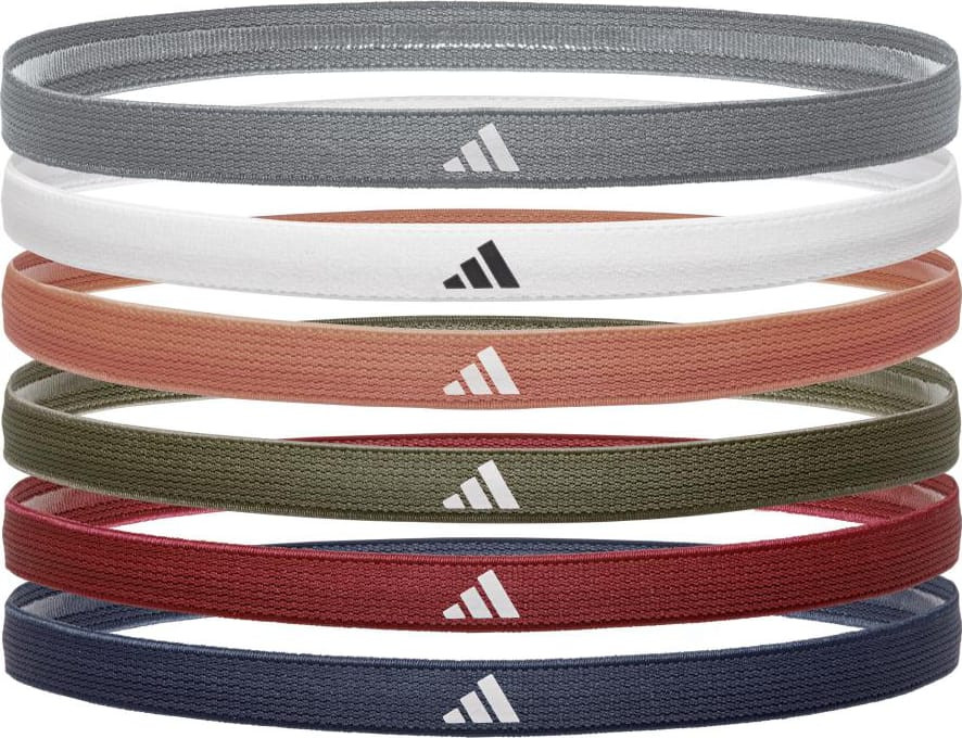 Пов'язка на голову Adidas Hairbands 6pk сірий, білий, глиняний, оливковий, червоний, темно Уні One S ADAC-16181