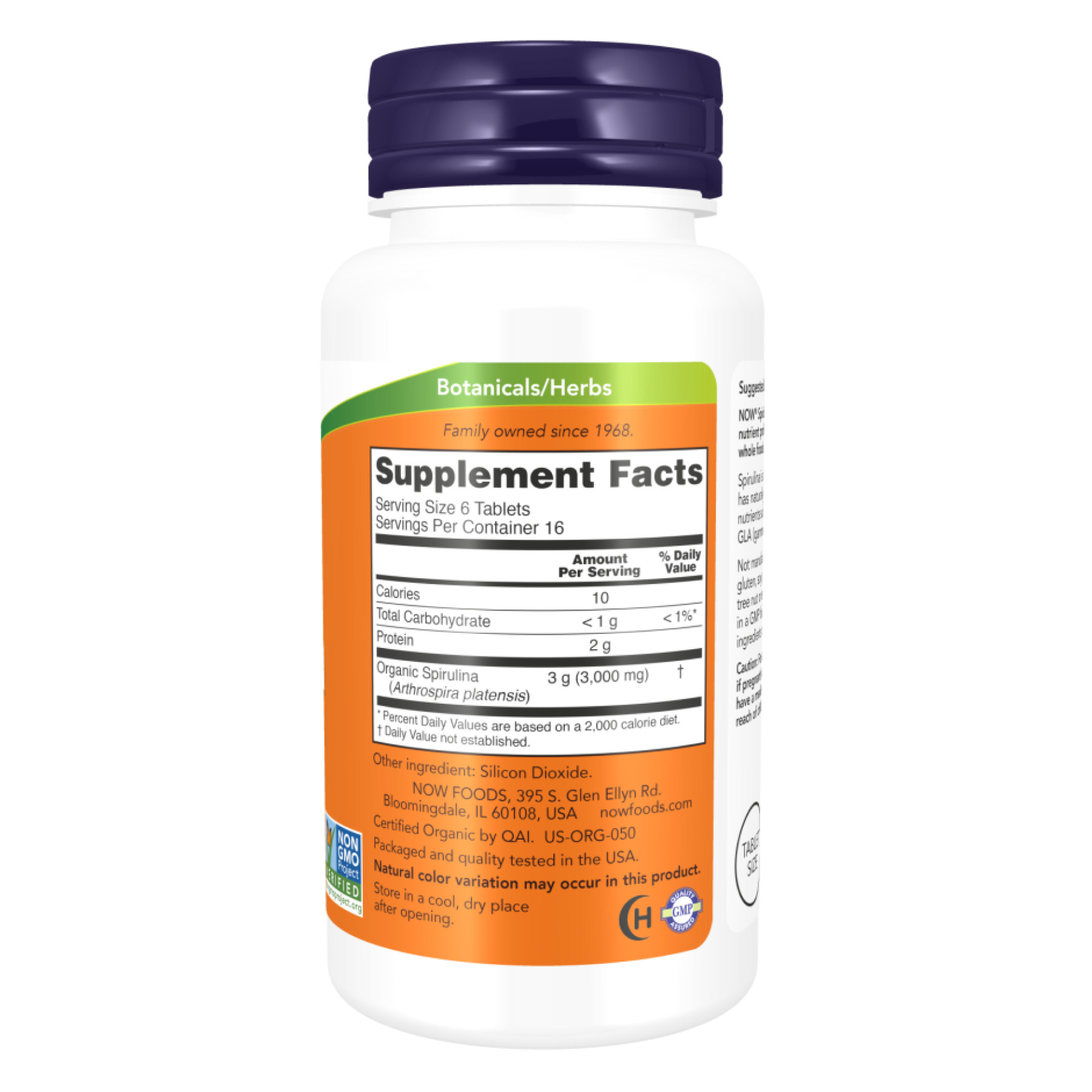 Таблетки Org Spirulina 500mg - 500 tabs 2022-10-0688