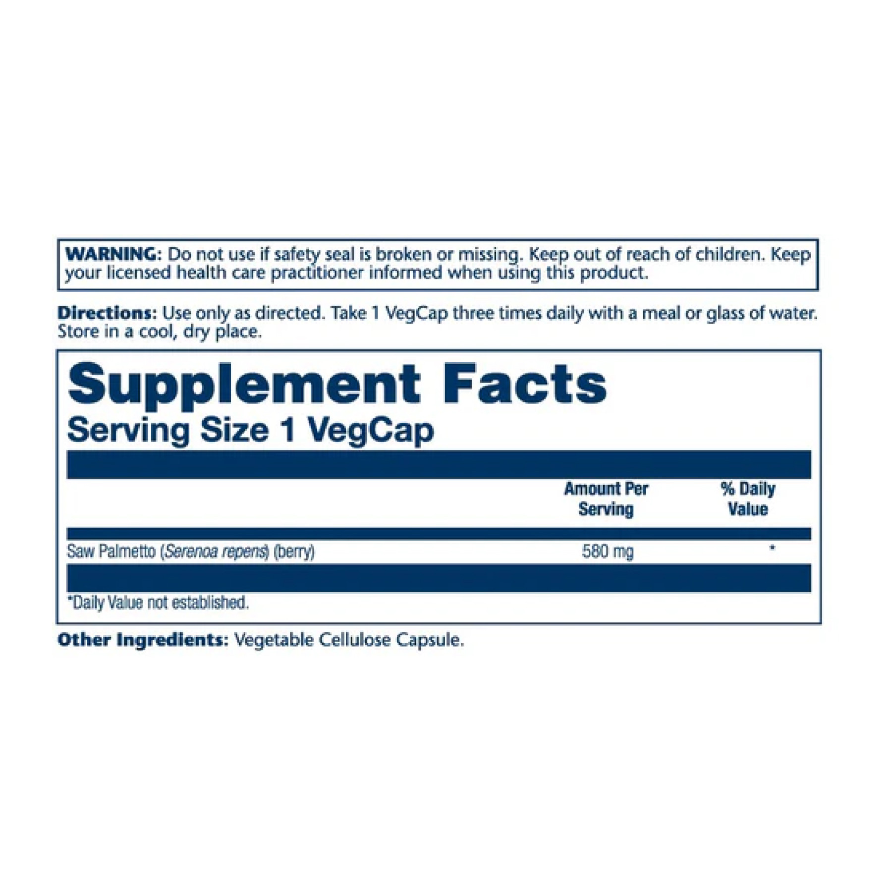Капсули Solaray Saw Palmetto Berry 580mg - 100 vcaps 2023-10-2380