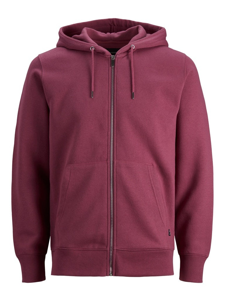Толстовка JJESOFT BASIC SWEAT ZIP HOOD NOOS 12191895-Hawthorn Rose-Fit:REG FIT Jack&Jones L Бордовий 12191895-Hawthorn Rose-Fi