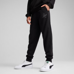 Штани спортивні підліткові ESS SCRIPT Sweatpants 68580701 Puma 128 Чорний 68580701