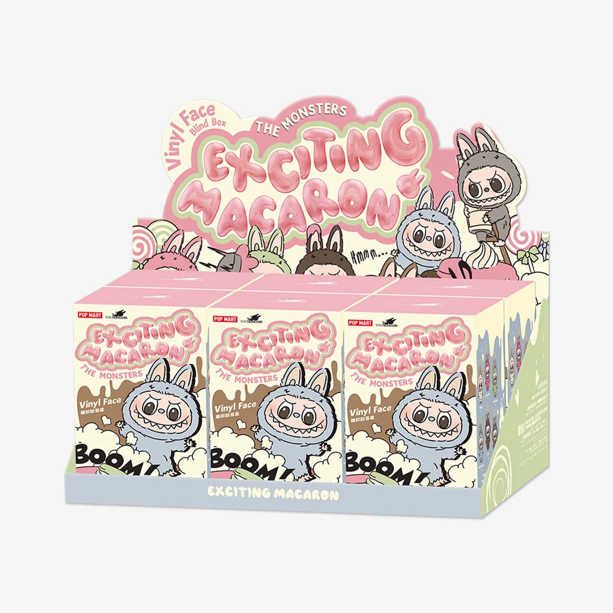 Фігурка Лабубу Pop Mart Labubu The Monsters Exciting Macaron Vinyl Plush Pendant Single Blind Box LABUBU-MACARON